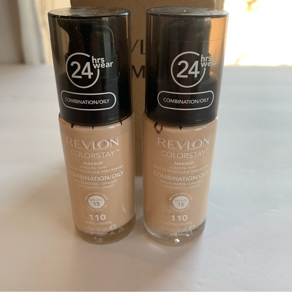 2 Revlon Colorstay Ivory foundation 110 for combination/oily skin 1.0fl.oz/30ml